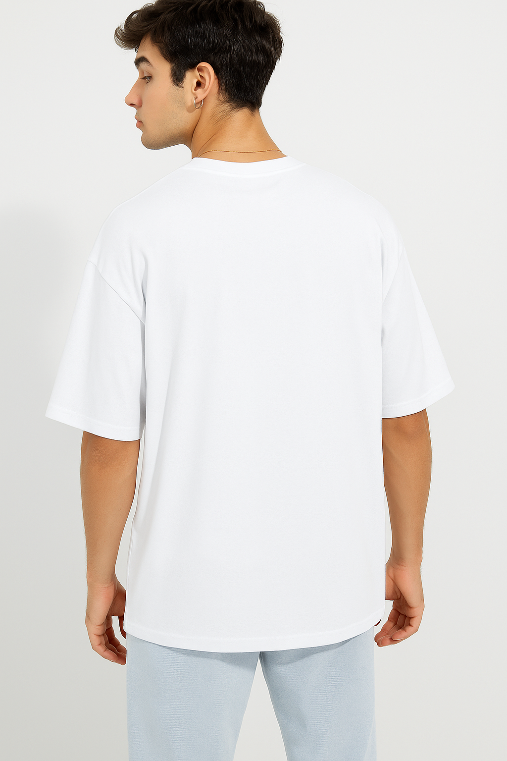 White Oversized T-Shirt with Red Dragon Print – Unisex Streetwear Style