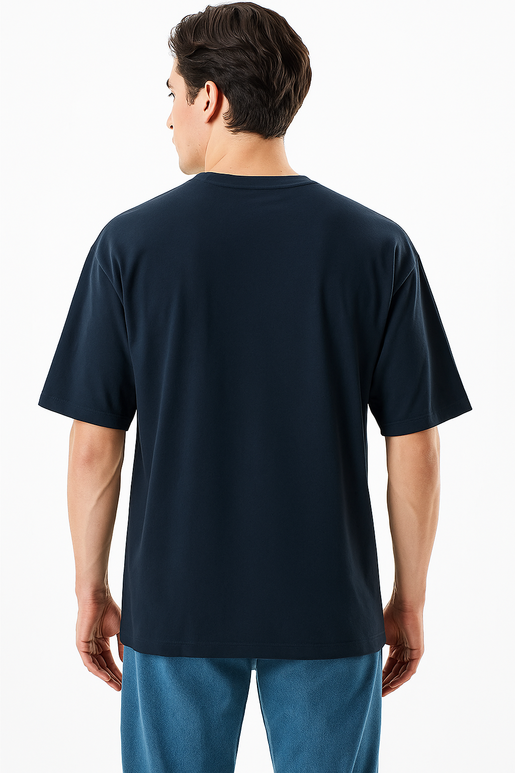 Men’s Oversized Deadly Poisonous Spider Graphic T-Shirt – Navy Blue