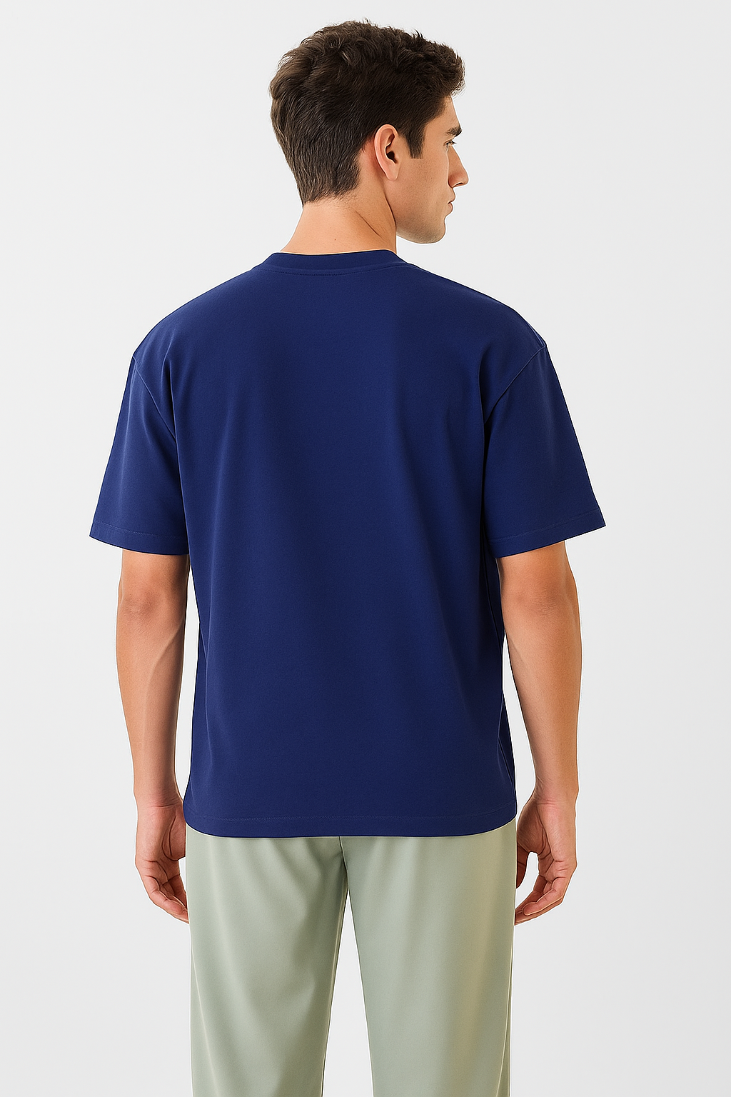 Men's Oversized Navy T-Shirt with Panther Graphic BIG Strategy Premium Printed Tee