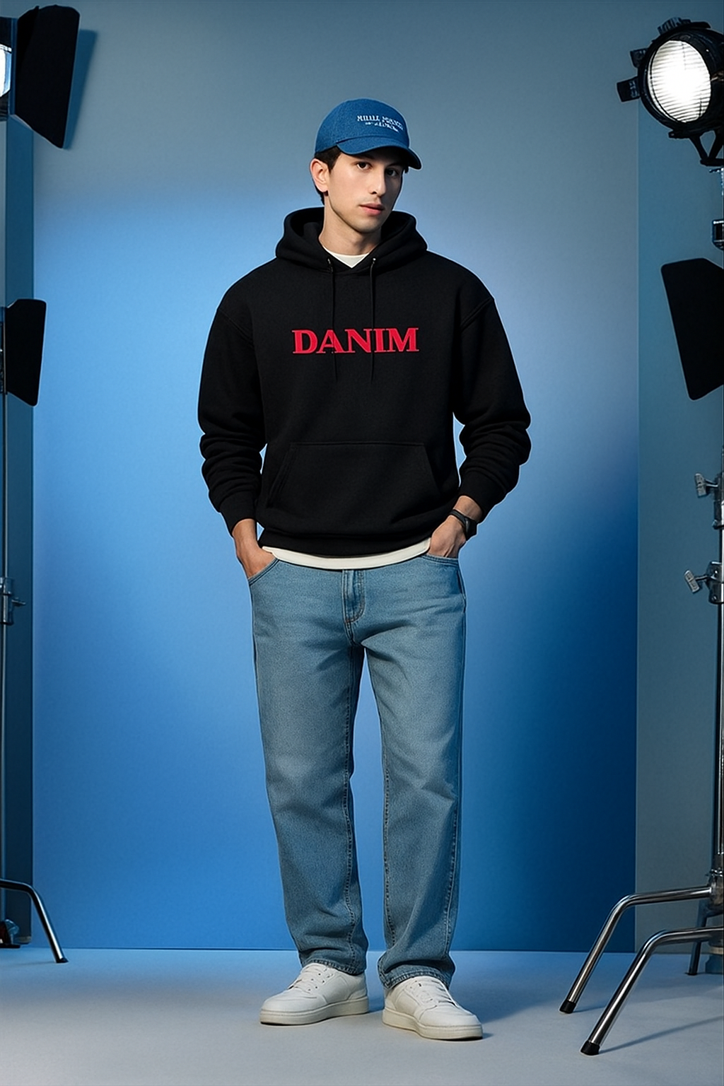 WOLFIN Premium Black Hoodie Angry Wolf Graphic Back Print for Men