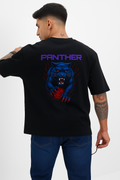 Black Panther Graphic Oversized T-Shirt Back Print Streetwear Style