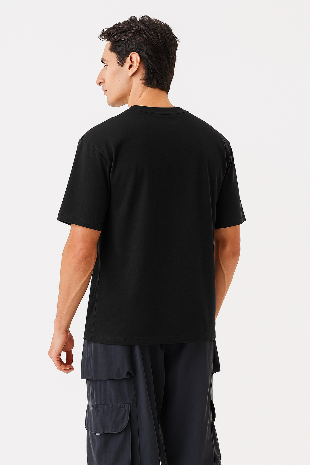 Black Just Keep Moving Forward Oversized Graphic T-Shirt for Men