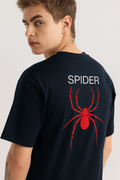 Black Neon Spider Oversized Unisex T-Shirt – Glow Graphic Streetwear Tee