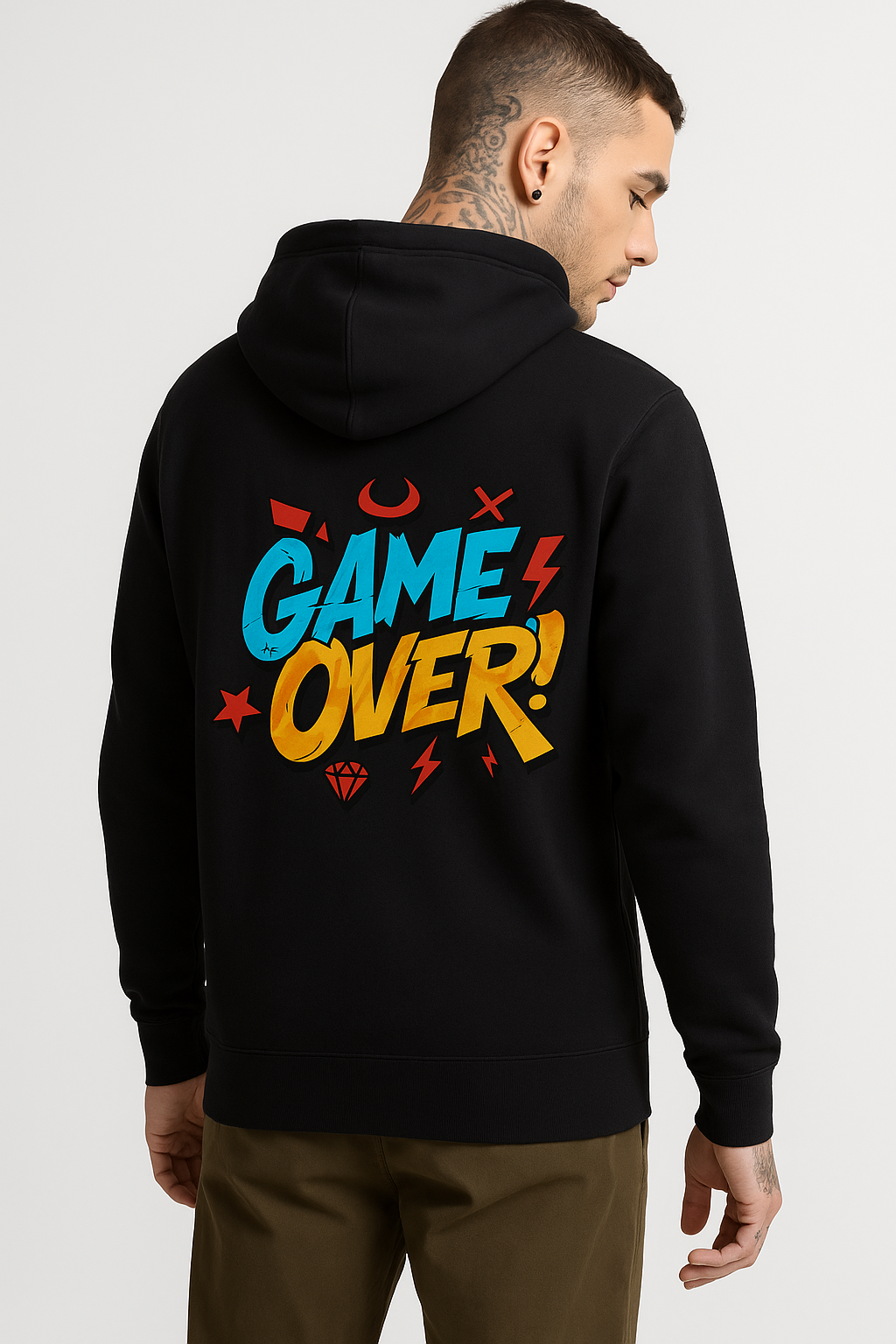 GAME OVER Graphic Hoodie – Bold Streetwear Style for Gamers