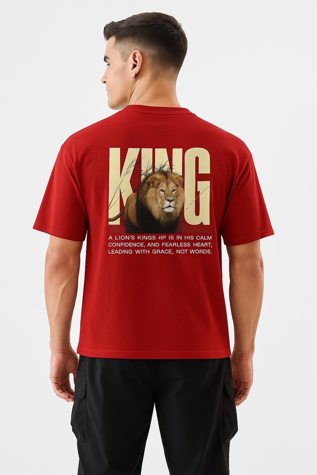 King Lion Graphic Oversized T-Shirt  Fearless & Bold Streetwear for Men