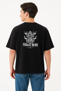 Tribal Graphic Oversized T-Shirt for Men – Black Streetwear Edition